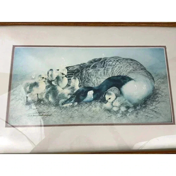 VTG Annette Hartzell Duck with Chicks Signed 257/950 1986 Signed Print Frame - Picture 6 of 10